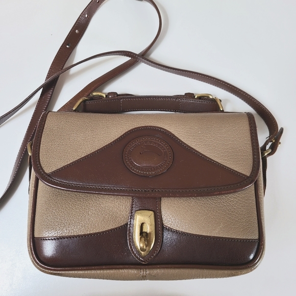 Vintage Dooney & Bourke All Weather Leather Small Satchel Crossbody Purse - Picture 1 of 7